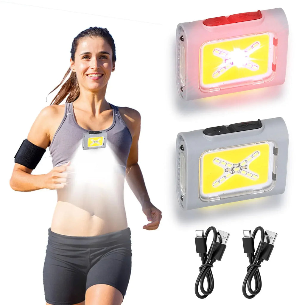 LED Safety Lights Run Light Outdoor Backpack Camping Silicone Clip Mode Walking Lamp for Night Portable Magnetic Emergency Light