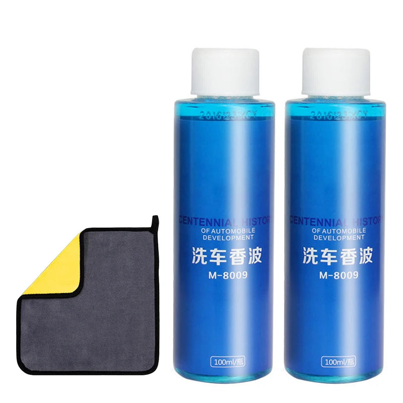 SEAMETAL 2pcs 100ml Concentrated Car Wash Liquid Shampoo High Efficiency Car Beauty Cleanning Foam with Towel for Car Accessorie