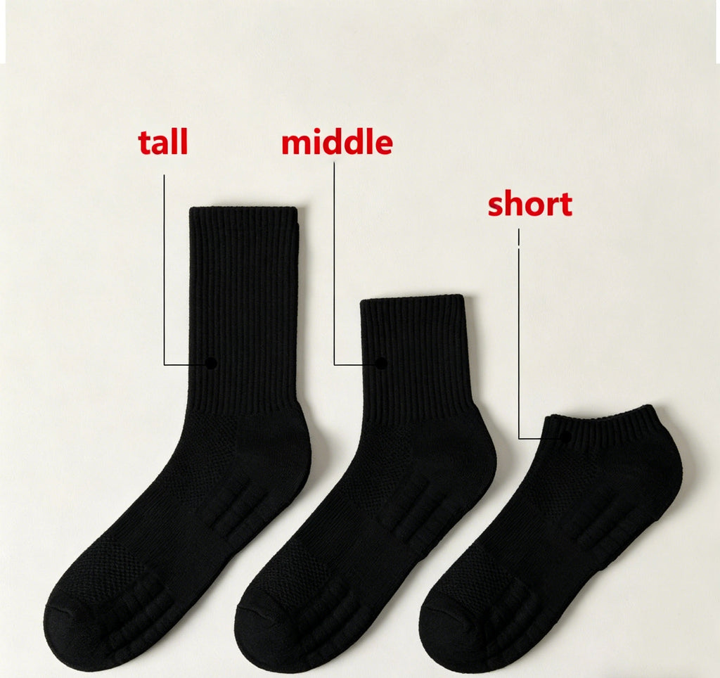 3 Pairs Solid Color Round Neck Socks Spring Summer Sweat Absorbing Breathable Soft Comfortable Couple Sports Socks
