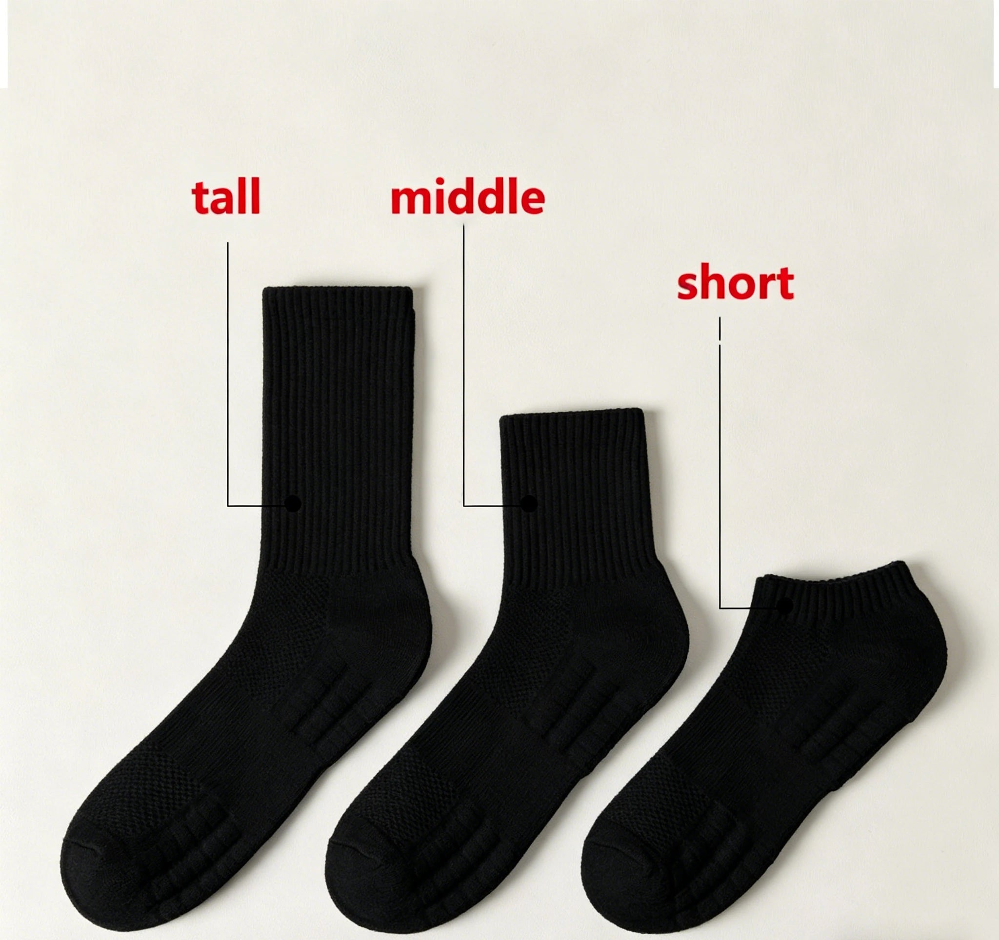 3 Pairs Solid Color Round Neck Socks Spring Summer Sweat Absorbing Breathable Soft Comfortable Couple Sports Socks
