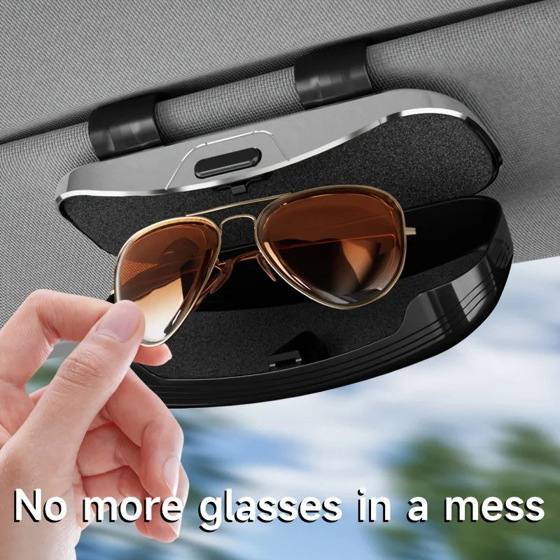 Car Sun Visor Glasses Storage Box One-Hand Operation Anti-Scratch Sunglasses Holder Eyeglass Case Sun Visor Car Lenses Holder