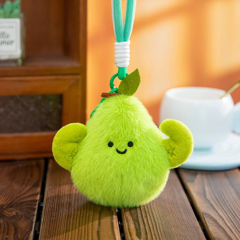 2026 New 12cm Cute Fruit Plush Keychain Avocado Banana Lemon Orange Kiwi Stuffed Doll Bag Pendant Car Hanging Charm Gift