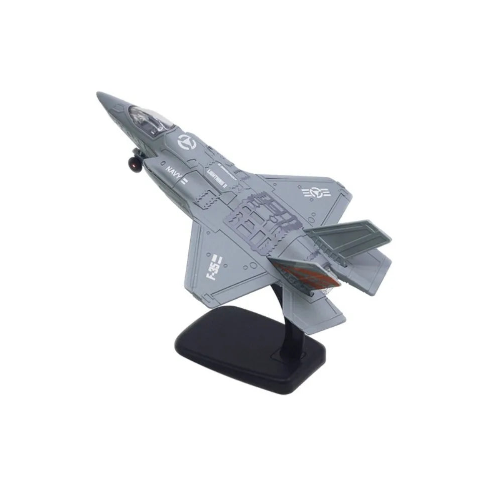 Diecast Fighter Aircraft Toy with Light Sound Pullback & Go Aviao Plane Model Collection F16 F22 F35 Jet Plane Toy Kids Toy