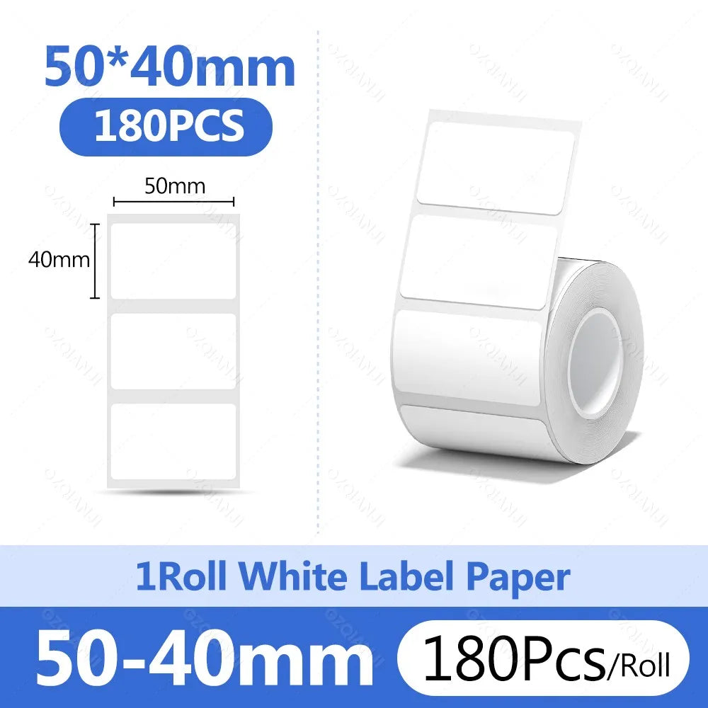 Niimbot B1 White Sticker Waterproof Paper Adhesive Nail Label Anti-Oil For B21 B31 Mini Portable Thermal Printer Tape More Size
