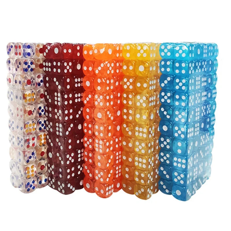 20PCS/Lot Dice 12mm Small Size10 Colors  Acrylic 6 Sided Transparent Dice  Club/Party/Family Games
