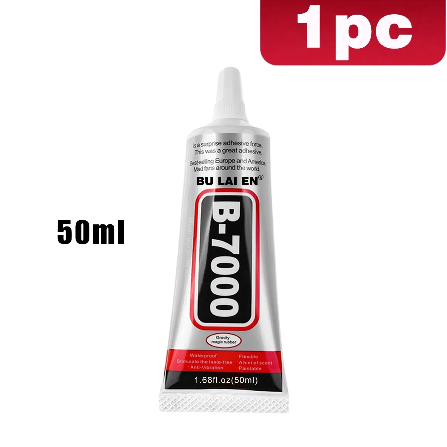B-7000 Fabric Glue Permanent and Washable Adhesive, No-Sew Fabric Glue for Clothing, Denim, Polyester, Cotton, Flannel Materials