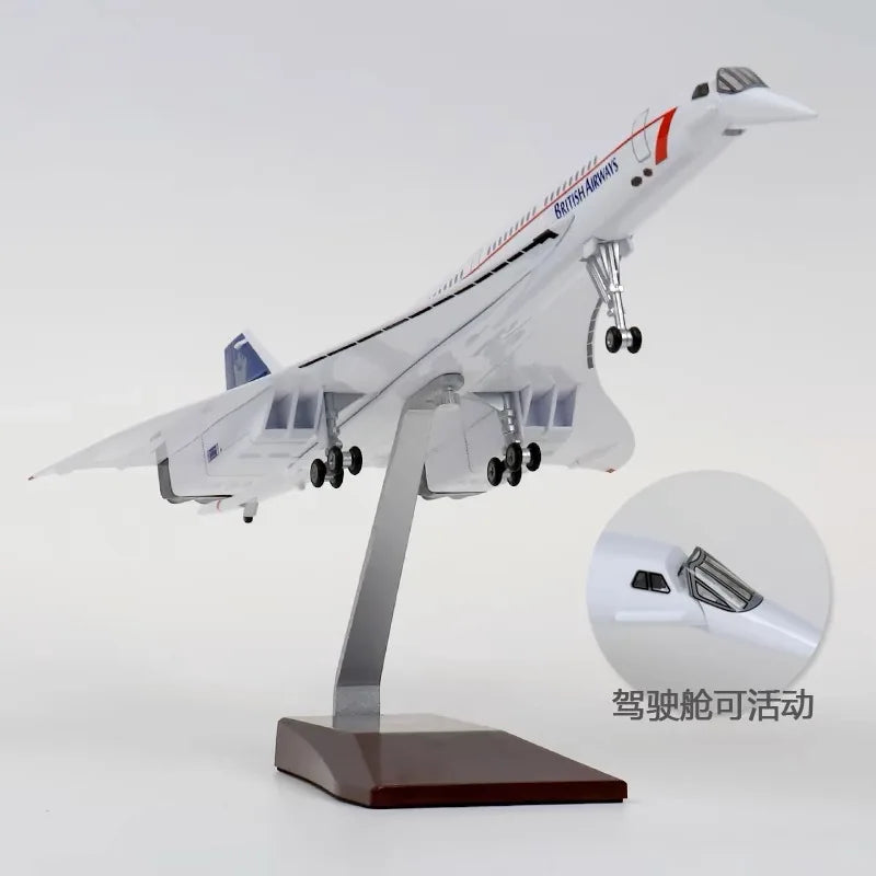Concorde Supersonic Jet Model 1:125 Scale 50cm Detailed Simulation Aircraft  Aviation Display Collectible