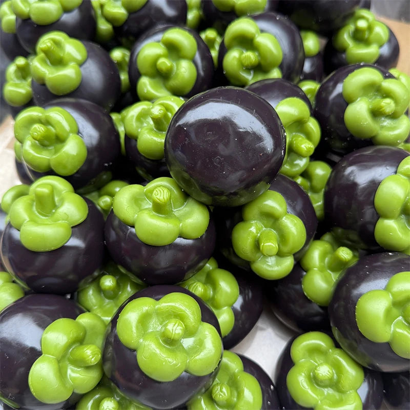 Mangosteen Crunchy Moldable Stress Ball Squeeze Toy Crispy Squishy Fidget Toy Round Blocks Filled Decompression Sensory Toy Gift