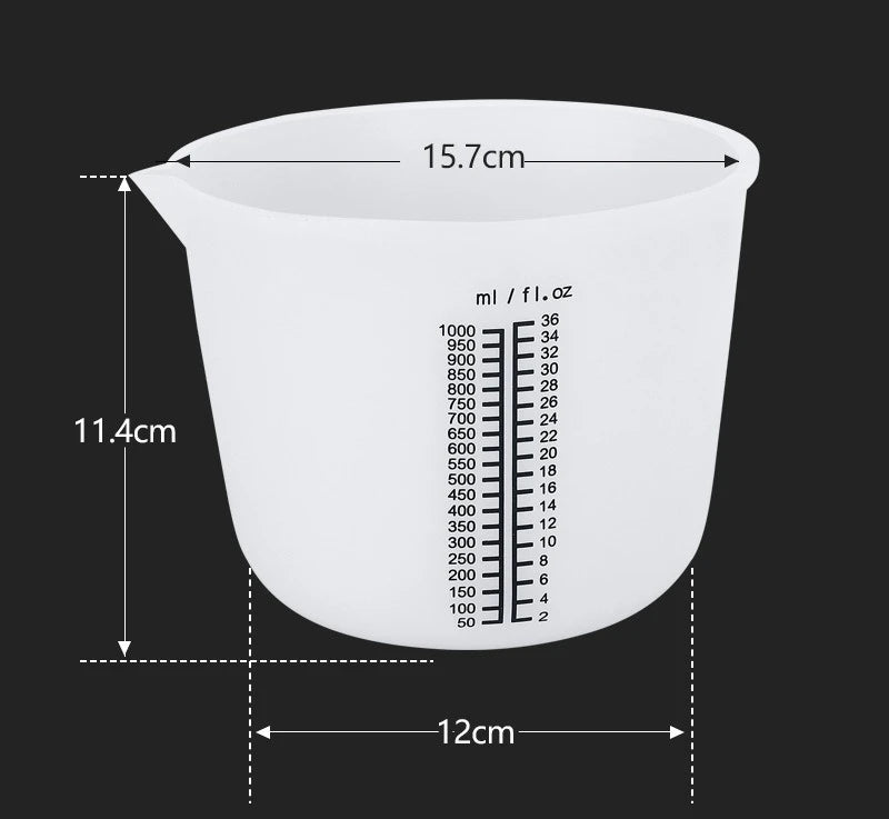 Silicone Measuring Cup Printed Scale 2000ml 1500ml 1000ml No-Stick Easy Clean Mixing Cup Epoxy Resin Candle Making DIY Crafts