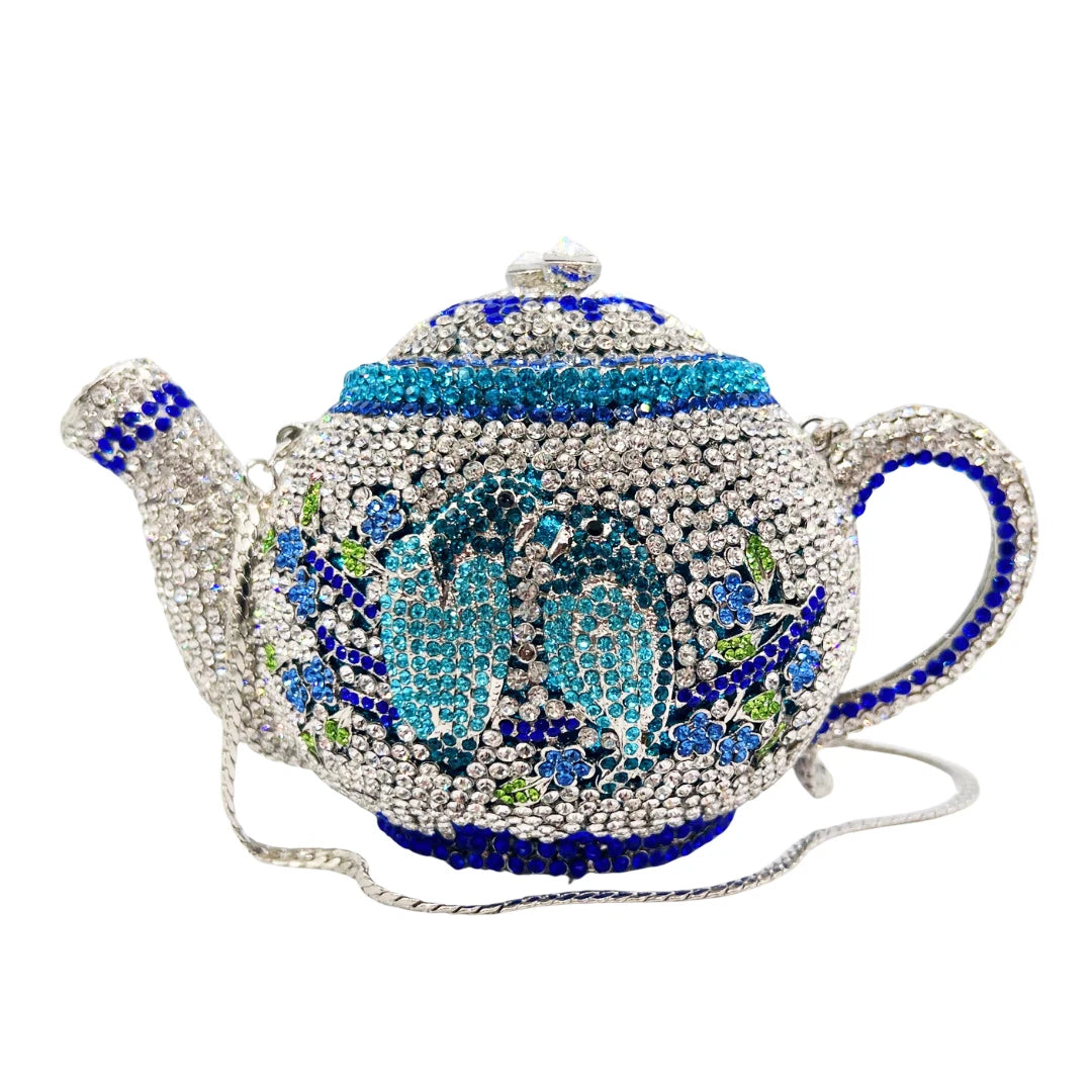 Teapot Women Rhinestone Evening Bag Classical Party Crystal Clutches Christmas Gift Bags Luxury Handbag Wedding Bridal Purse