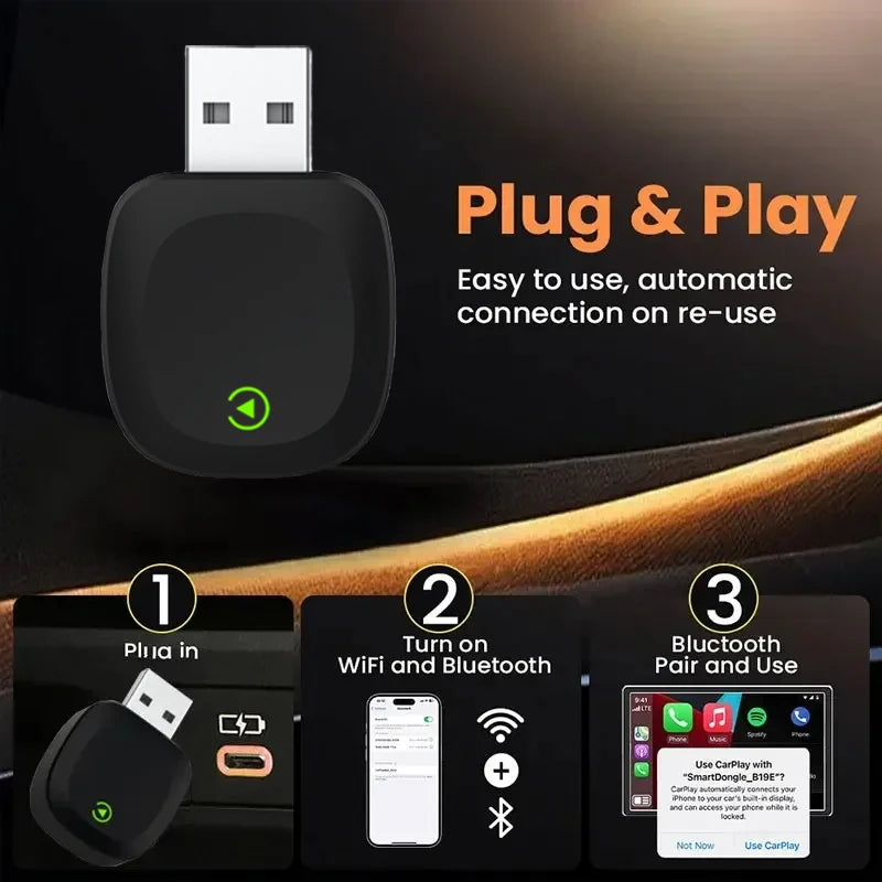 TrolinkTek 2in1 Wireless CarPlay Adapter Android Auto AI Smart Box Car Intelligent System Suitable For VW Toyota Nissan Honda