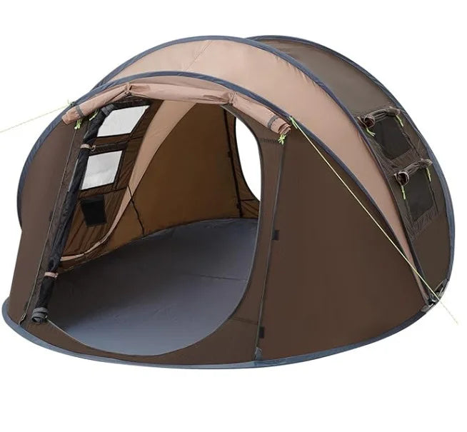 Multi-Person Easy Pop-Up Tent for Big Families Portable One Bedroom Structure for Outdoor Camping for 2/3/4/5/6 People