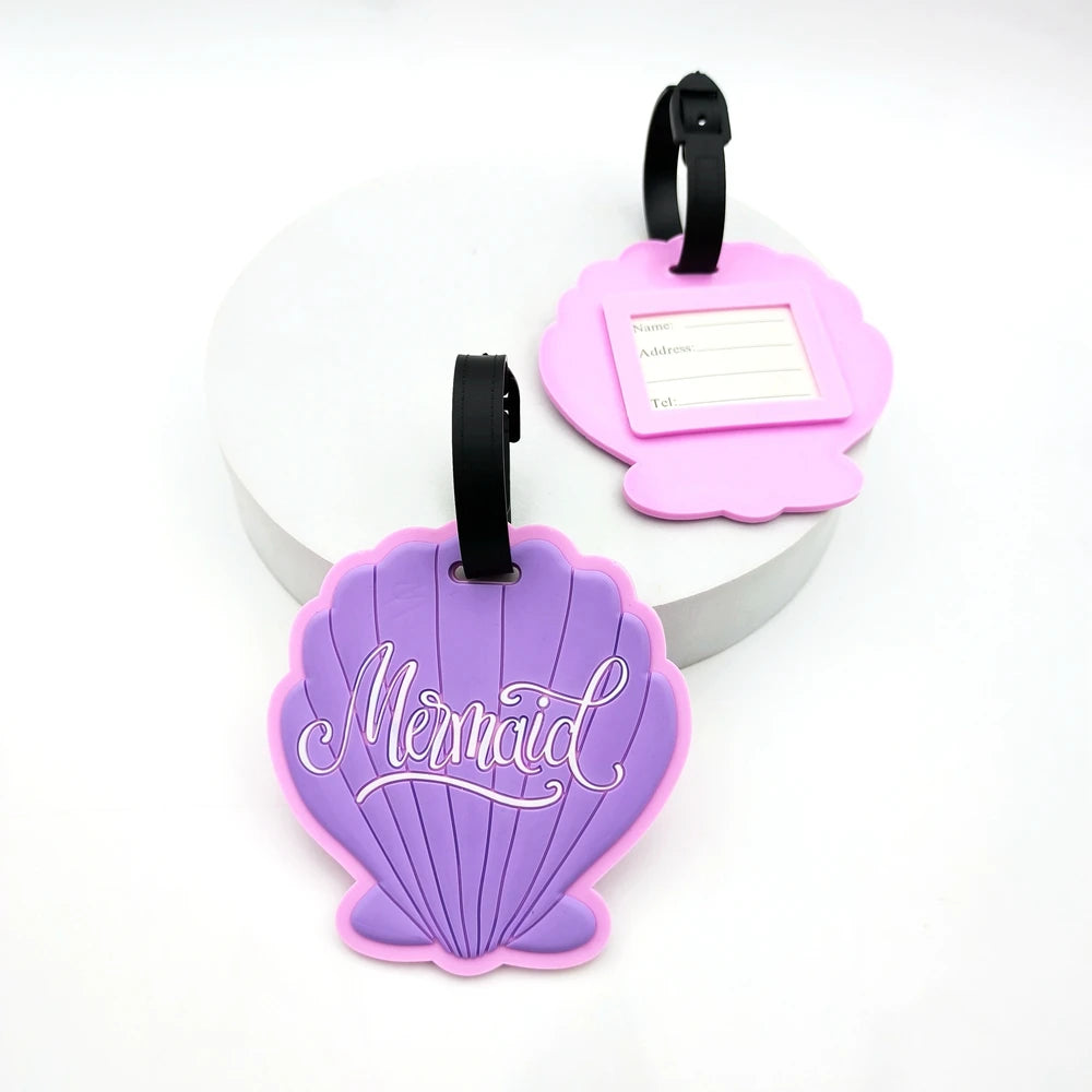 1pc/2PCS Purple Shell Luggage Tag Hanger Hanger Business Travel Airport Luggage Anti Loss ID Tag Luggage Name Label Male Female