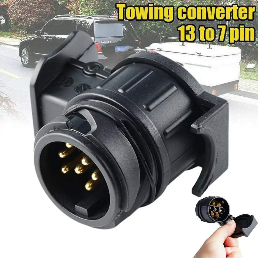 European 13 to 7 Pin Trailer Adapter Connector Plug Convert Mini Towing Socket Wiring Harness Truck RV Parts Dropshipping