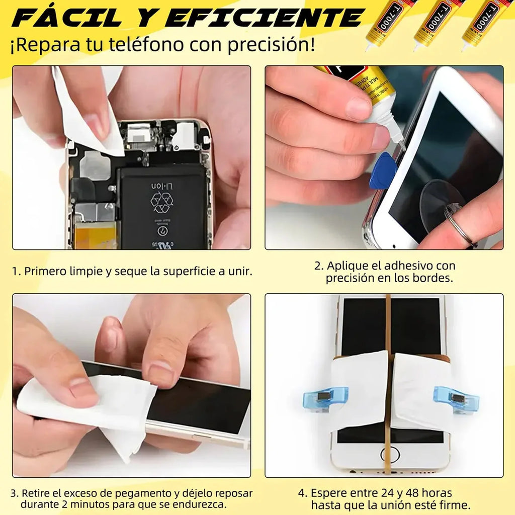 T-7000 Phone Adhesive, Multipurpose High Performance Industrial Glue Semi Fluid Black Adhesive, Cell Phone Repair Glass,Fabric .