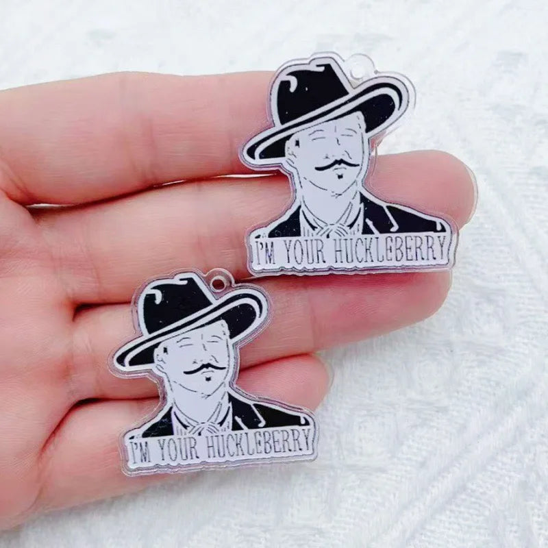 10pcs Halloween cartoon character charm creative acrylic pendant keychain necklace jewelry DIY ornaments hanging accessories