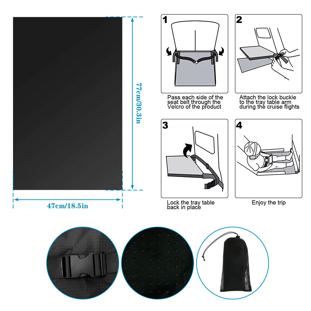 Kids Airplane Bed Breathable Children Airplane Seat Extender Portable Planes Foot Rest Travel Essentials Airplane Foot Hammock