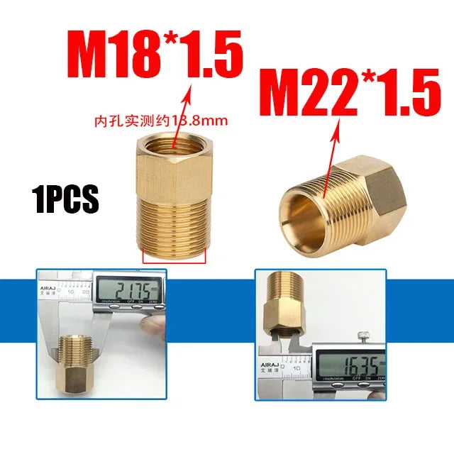 Reducing Brass Fitting 3/8" 1/2" M14 M18 M22 Thread Connector Male Female Adaptor Pressure Washer Gun Hose Connector