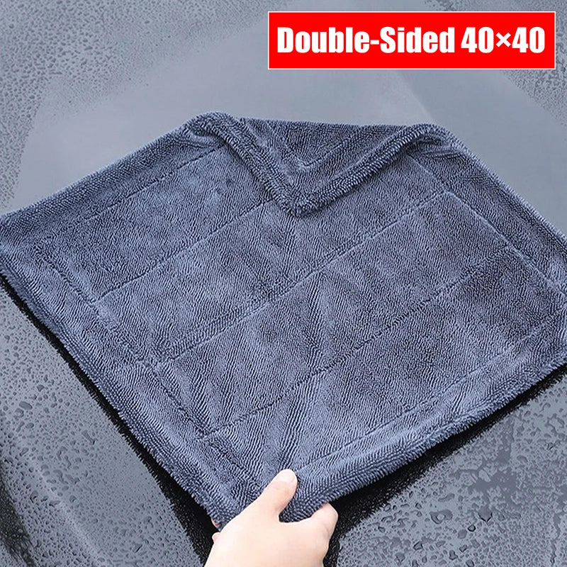 Car Wash Towel Microfiber Single/Double-Sided Ultra Absorbent Car Wash Cloth Cleaning Drying Towel Washing Car Cleaning Tool