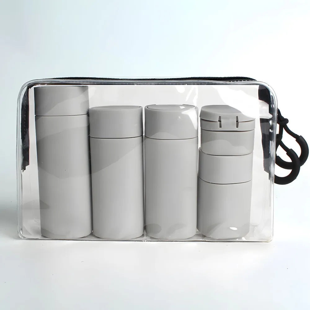 Portable Makeup Dispensing Bottles Empty Bottles Nordic Style Travel Bottles Set Leak Proof Refillable Cosmetic Containers