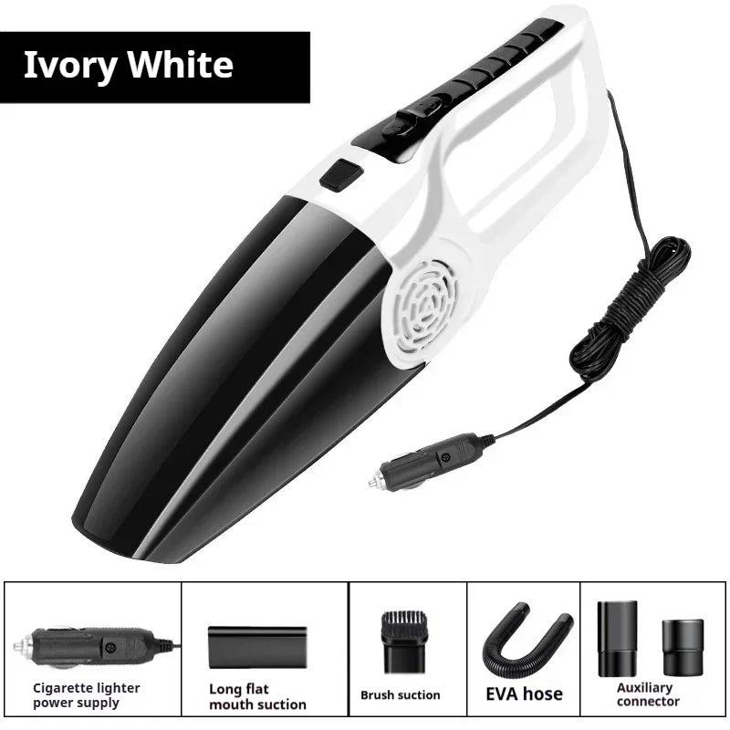 Handheld Car Vacuum Cleaner, 12V Cigarette Lighter Powered, Lightweight with Attachments for Deep Interior Cleaning