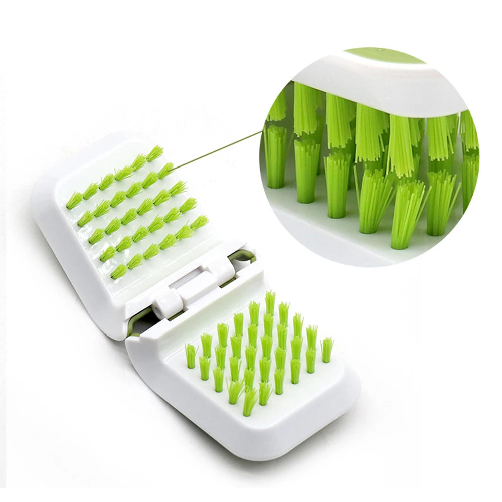 Automotive Safe Belt Washing Tool Double Sided U Type Foldable Car Interior Openable Cleaning Brush Knife and Cutlery Cleaner