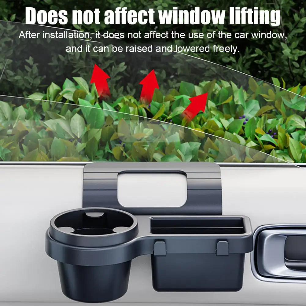 Upgrade Car Cup Holder Phone Mount Tray Side Door Window Storage Barrel Pocket Hanging Rack Auto Interior Accessories
