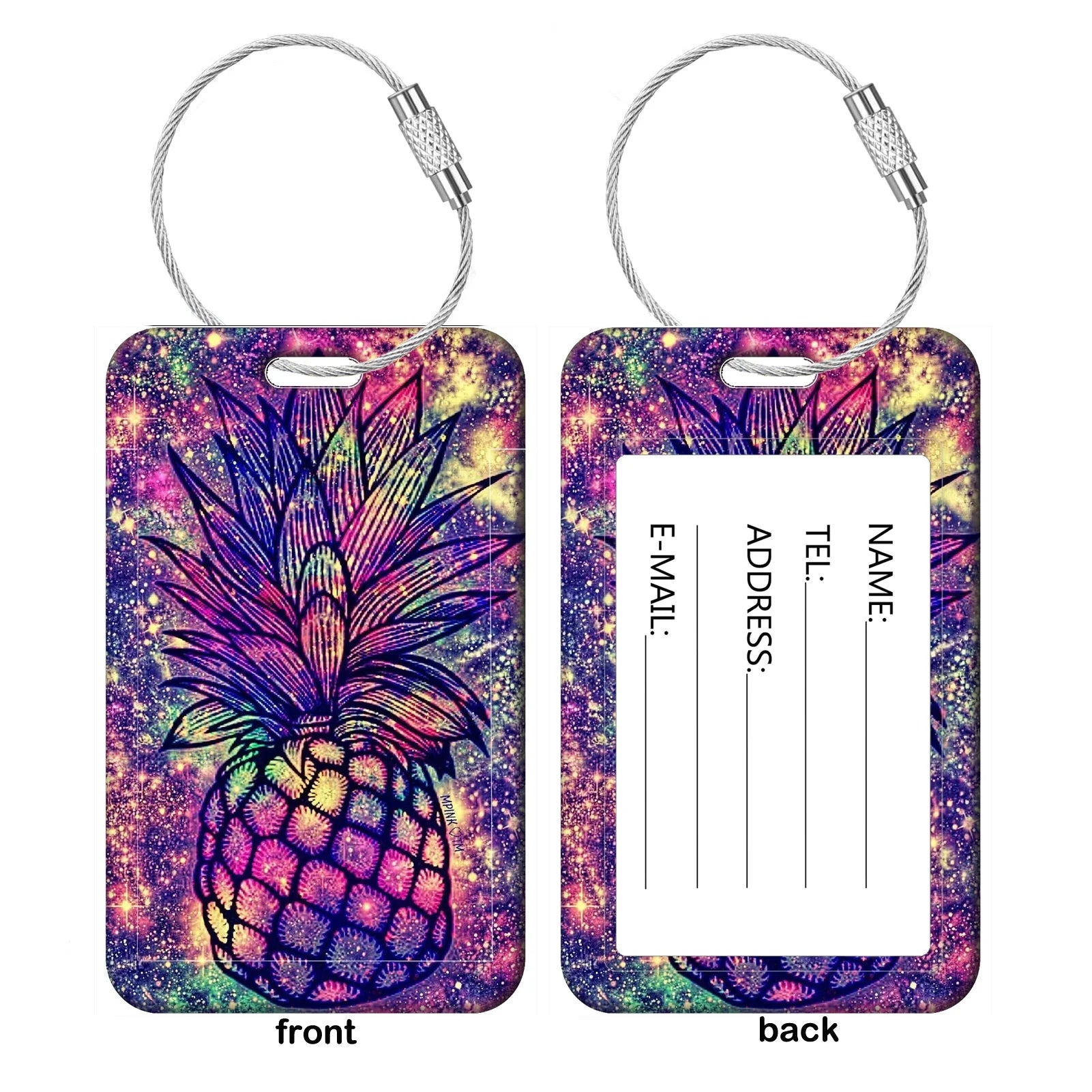 Purple Creative Art Style Luggage Tag for Suitcases Travel ID Bag Tag for Women Backpacks Address Holder Baggage Boarding
