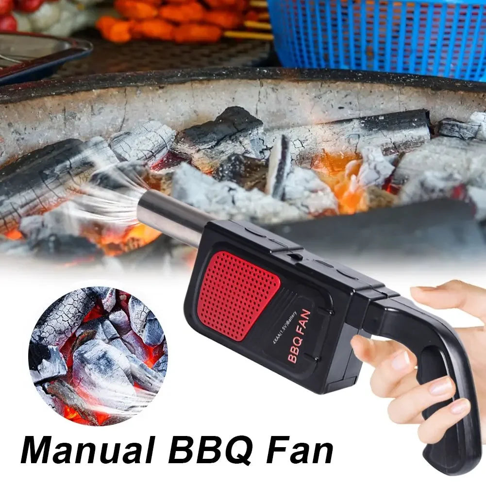Handheld Electric BBQ Fan Air Blower Grill Outdoor Portable Hand Barbecue Accessories for Charcoal Fireplace Picnic Camping Tool