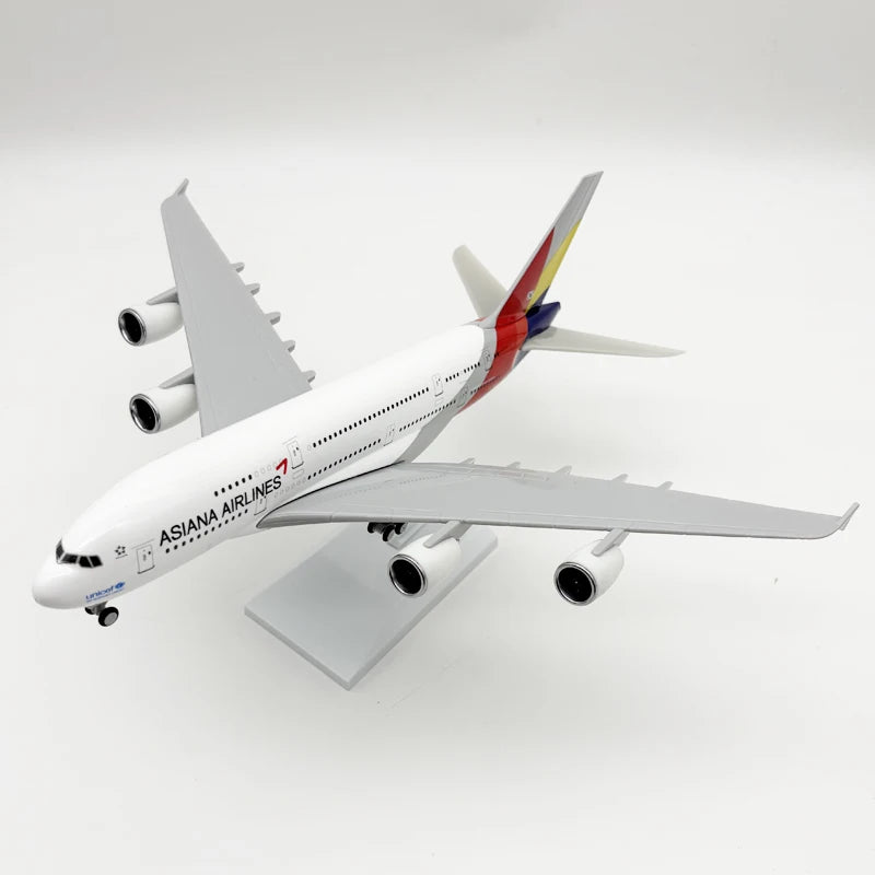1/240 Scale Aircraft Model Kit Asiana A380 Airways 30cm Resin Replica Children educational toys Plane Aviation airplane toy
