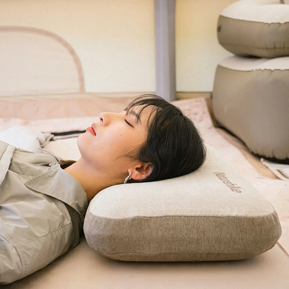 Naturehike-Camping Square Pillow,Memory Cotton, Comfortable Inflatable Pillow/Pillowcase,Portable Outdoor Sleeping Supplies