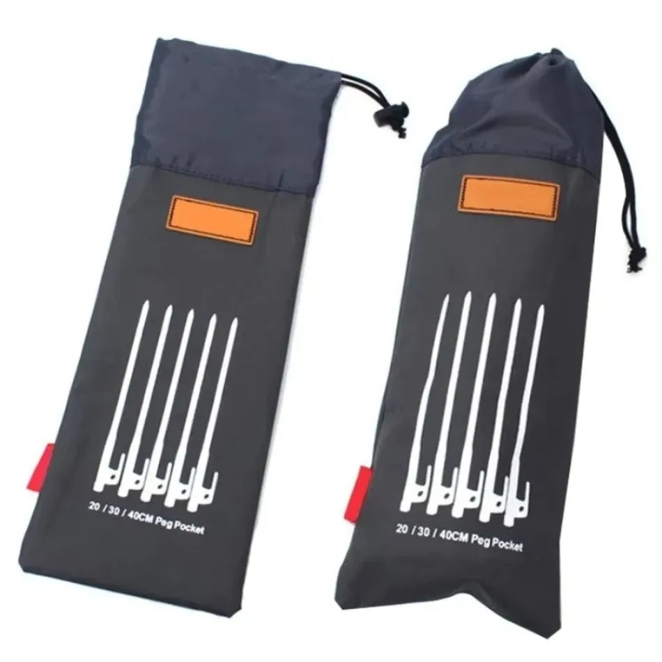 2026 Outdoor Tent Pegs Bag Camping Tent Accessories Hammer Wind Rope Tent Nail Storage Pouch Cover Case Travelling Supplies