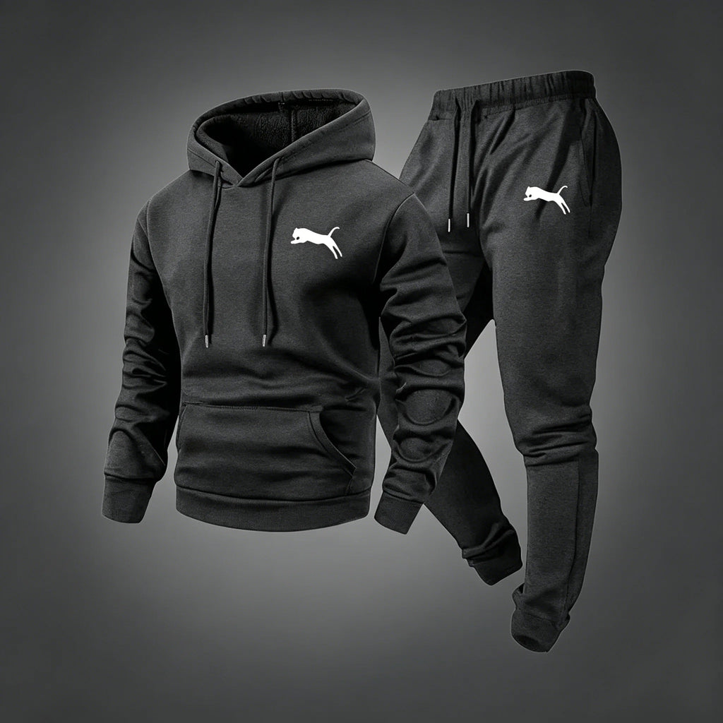 2026 Hot Selling Men's Hooded Sweatshirt & Pants Set Casual Tracksuit Streetwear Sportswear Fitness Jogger Outfit Two Piece Set