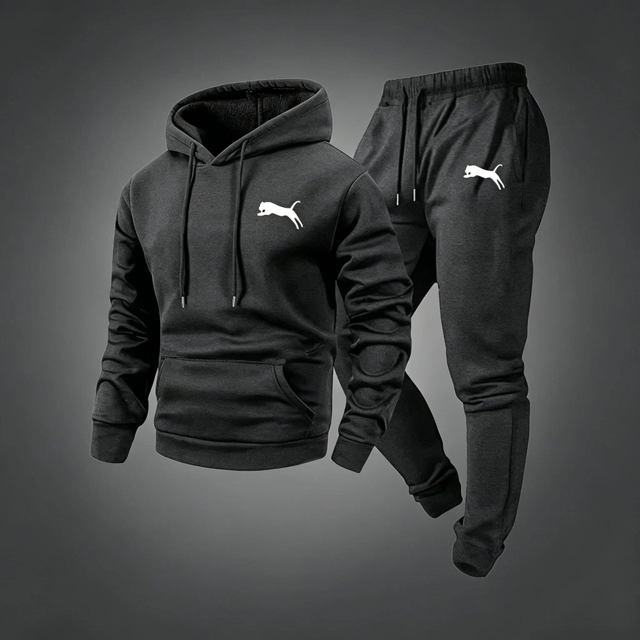 2026 Hot Selling Men's Hooded Sweatshirt & Pants Set Casual Tracksuit Streetwear Sportswear Fitness Jogger Outfit Two Piece Set