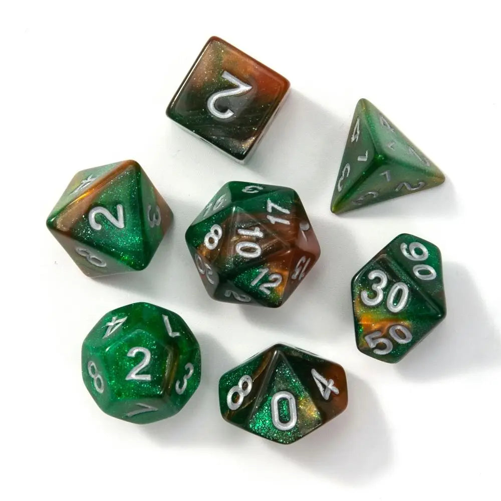 10PCS New Acrylic Dragon Themed Dice Set D10 Yellow Purple Gold Red Dice For Table Games Polyhedral Table Games Dice For D&d DND