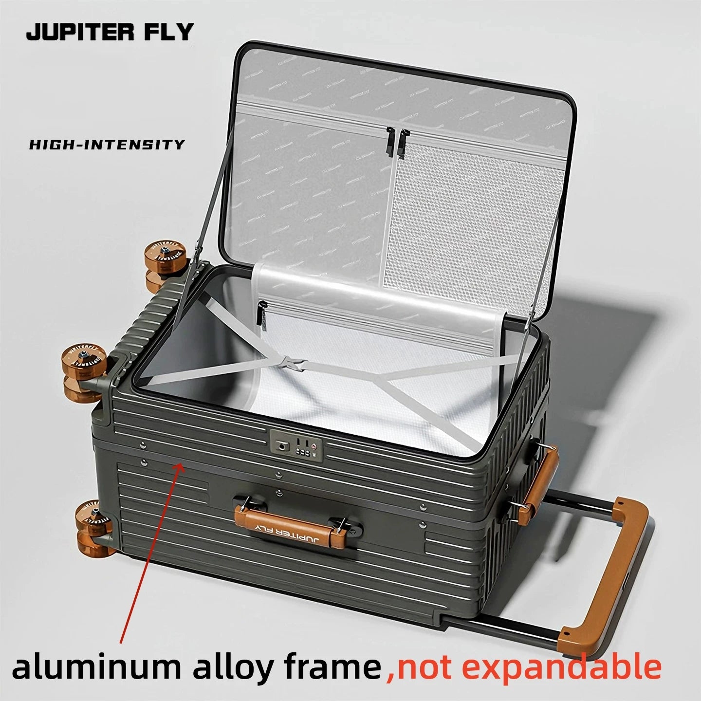 Side Opening Rolling Luggage Wide Trolley Travel 1:9 Deep Warehouse Suitcase with Skating Spinner Wheels TSA Lock PC Material 20