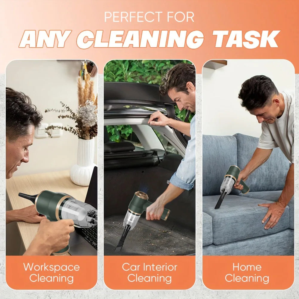 Portable Cordless Car Vacuum Cleaner, Home Appliance, Suitable for Cars, Bedrooms, Carpets, Pet Hair, High-Power Device