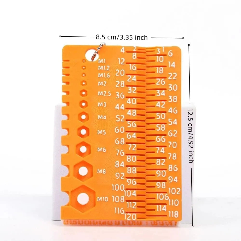 Portable Screw Measuring Tool M1-M10 Specifications Precision Wire Gauge Multifunctional Easy Use Thread Checker Workshop Use
