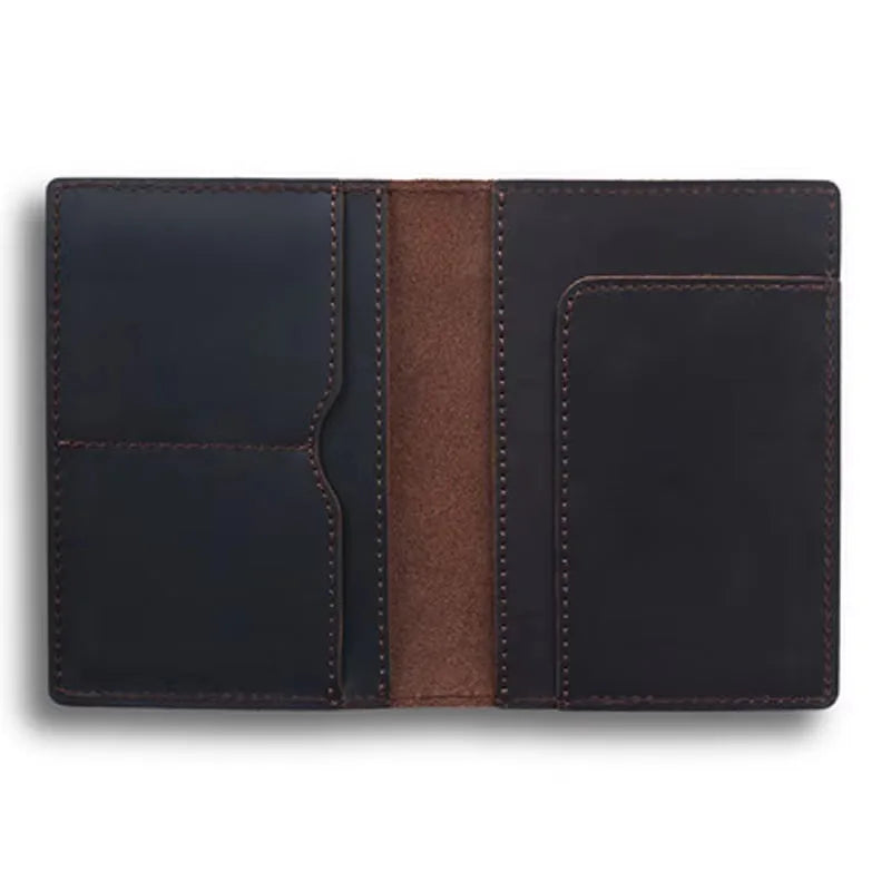 Genuine Leather Passport Holder for Men - Vintage Travel Wallet, Handmade Cowhide Document Organizer, RFID Blocking Cover