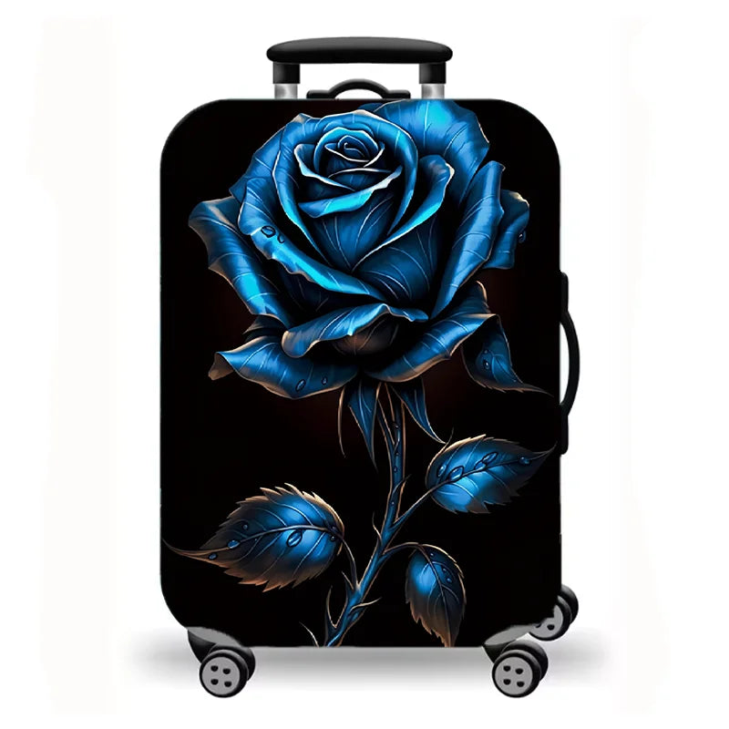 Luggage Cover, Luxury Floral Rose Print Stretch Suitcase Protector for Travel, Elegant Peony Sunflower Art Design