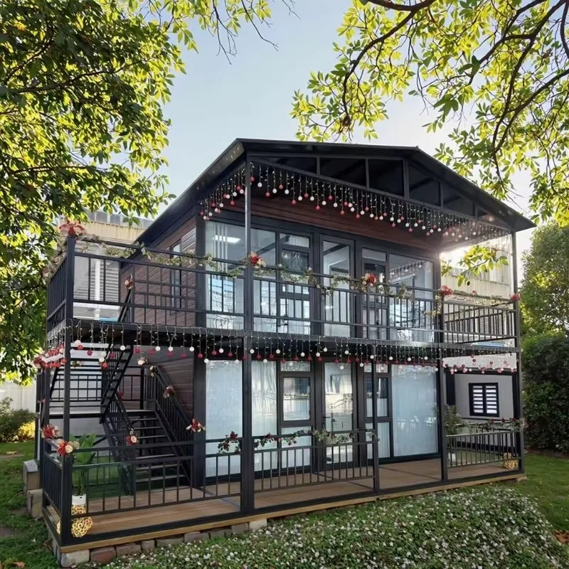 Customized New Design Prefab Container Trailer Integrated House On Wheel Shipping Prefabricated Movable Luxury Home Tiny House