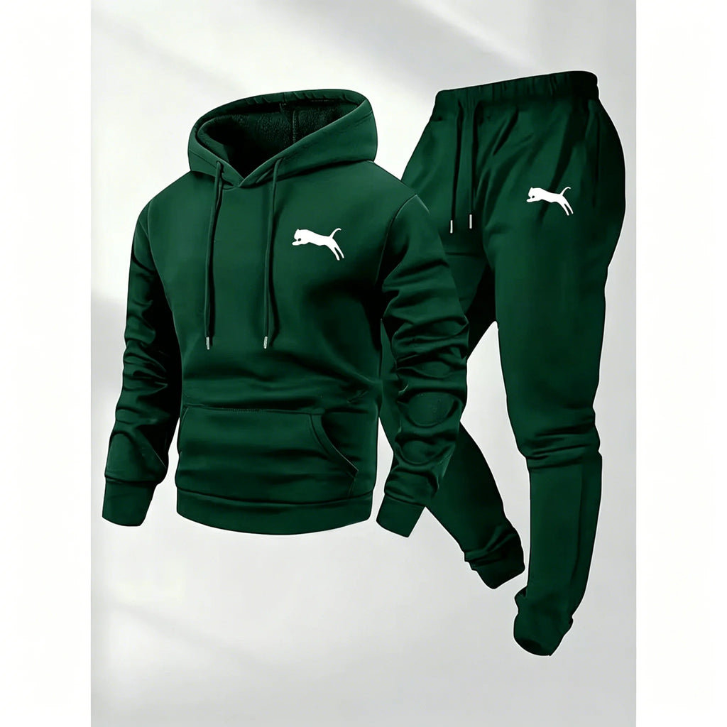 2026 Hot Selling Men's Hooded Sweatshirt & Pants Set Casual Tracksuit Streetwear Sportswear Fitness Jogger Outfit Two Piece Set