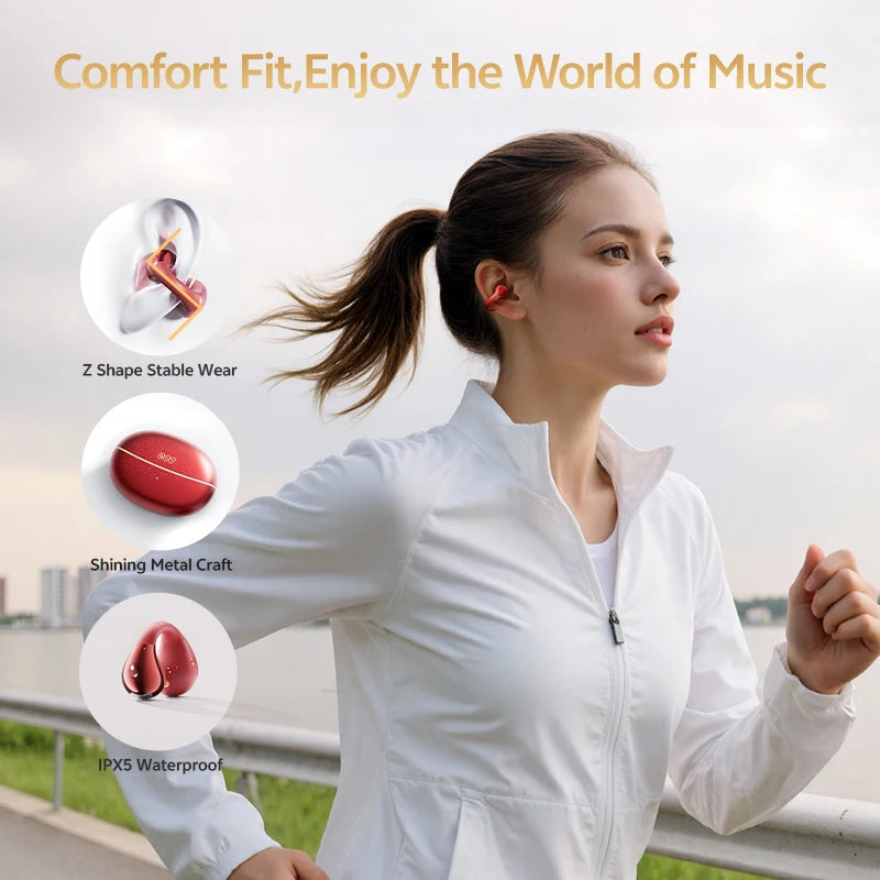 QCY Crossky C30S BH24QT33A Wireless Earphones Bluetooth 6.0 Ear Clip Earbuds Hi-Res LDAC Spatial Sound Dual Connection Headphone