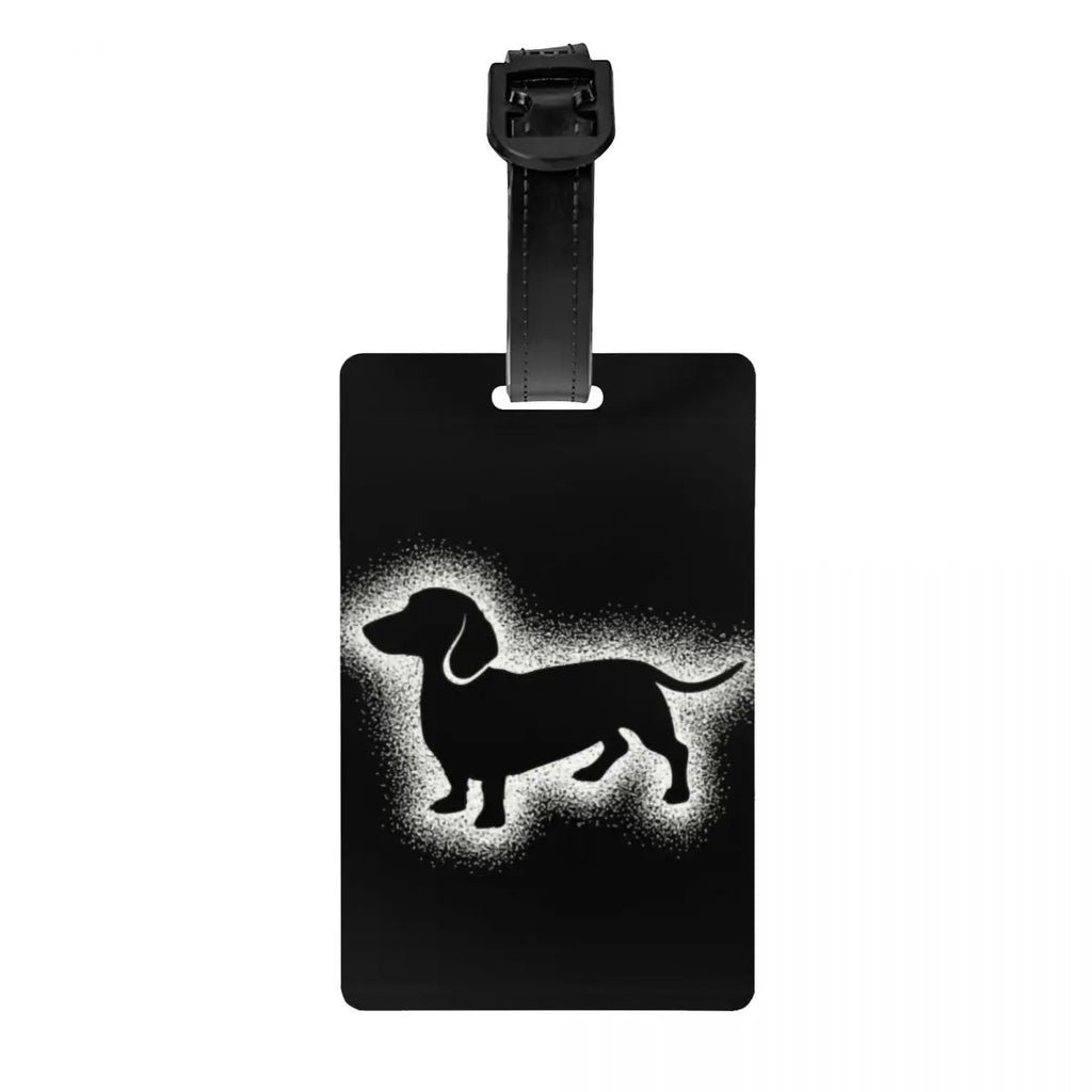 Custom Dachshunds Dog Luggage Tag Privacy Protection Badger Sausage Wiener Baggage Tags Travel Bag Labels Suitcase