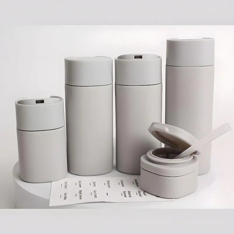 5 Pcs/Set Hydrating Makeup Dispensing Bottles Portable Lotions Shampoos Traveling Refillable Squeezed Empty Bottles