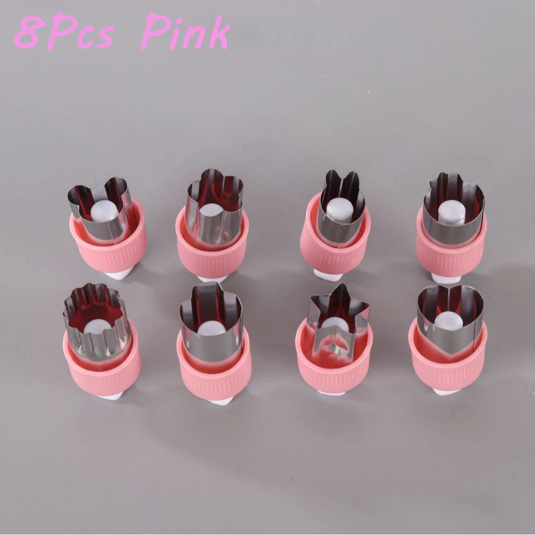 3/5/8Pcs Pressed Fruit Printing Cutting Flower Vegetable Kitchen Embossing Biscuit Cookie Cutting Mold For Kids Lunch Bento Box