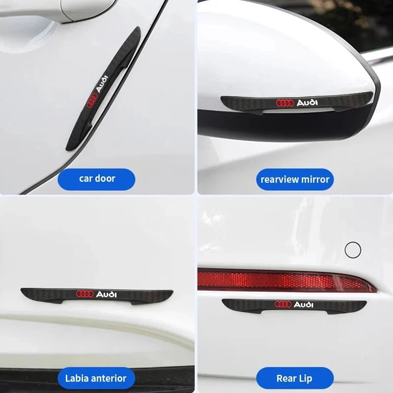 4Pcs Car Logo Anti-collision Strip Auto Door Bumper Protector For Audi Sline A4 A3 A6 TT S4 S5 S6 A1 A2 A5 A7 A8 Q1 Q2 Q3 Q4 Q5