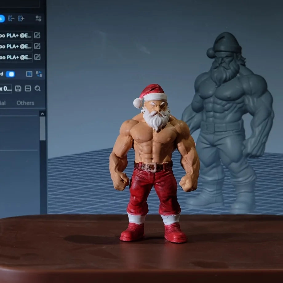 New Edition Premium Muscular Santa Claus, Home Decoration, Creative Desktop Display Collectible Figure, Desktop Decoration.