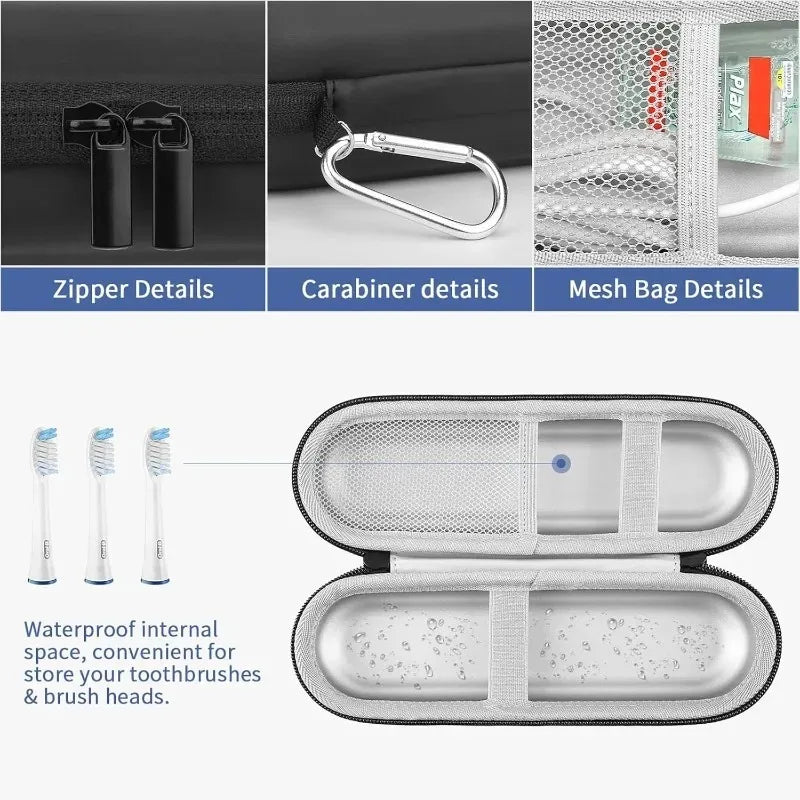 Portable Hard EVA Storage Case for Electric Toothbrush - Travel Protective Shell Organizer Holder Accessories