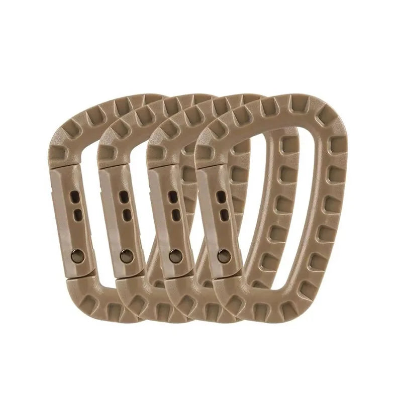 4/8/16pcs Tactical Plastic Carabiner Clip Keychain D-Shape Hard Spring Snap Gear Hook Outdoor Camping Hiking EDC Tools